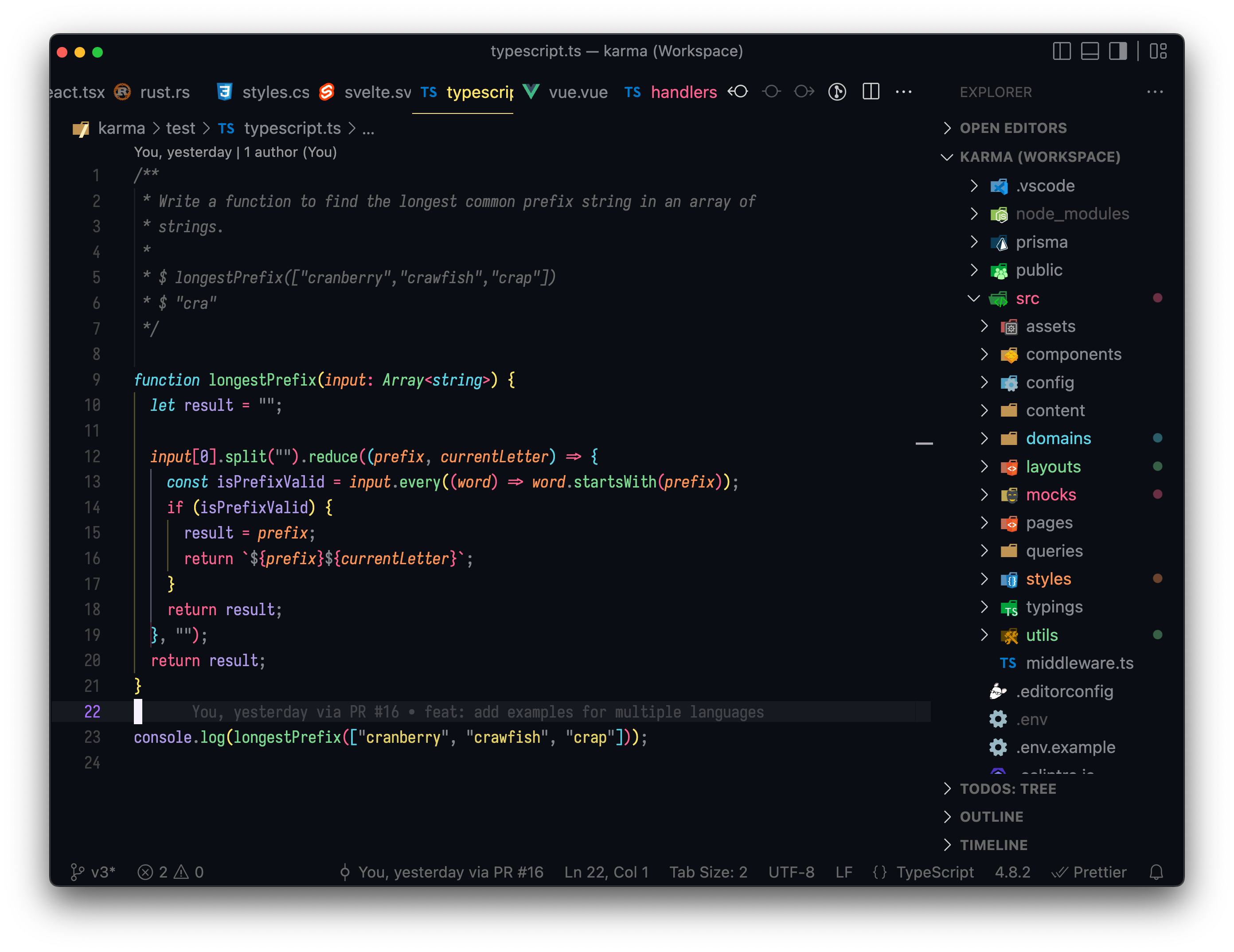 Karma theme screenshot for TypeScript