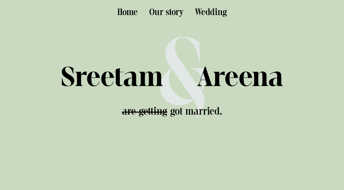Screenshot of sreetamandareena.com — SvelteKit site that made it click